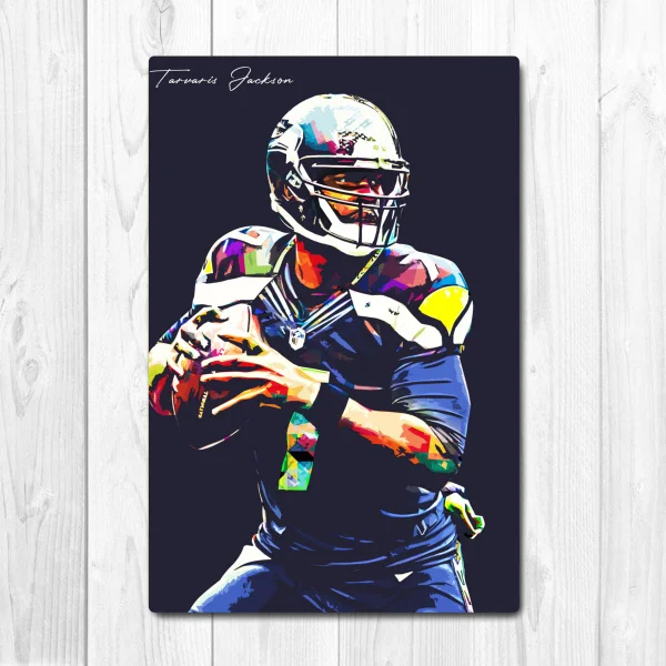 

New Tarvaris Jackson Football Player Art Wall Decor Tin Sign Vintage Garage Sign Bar Club Cafe Garage Farm Decor