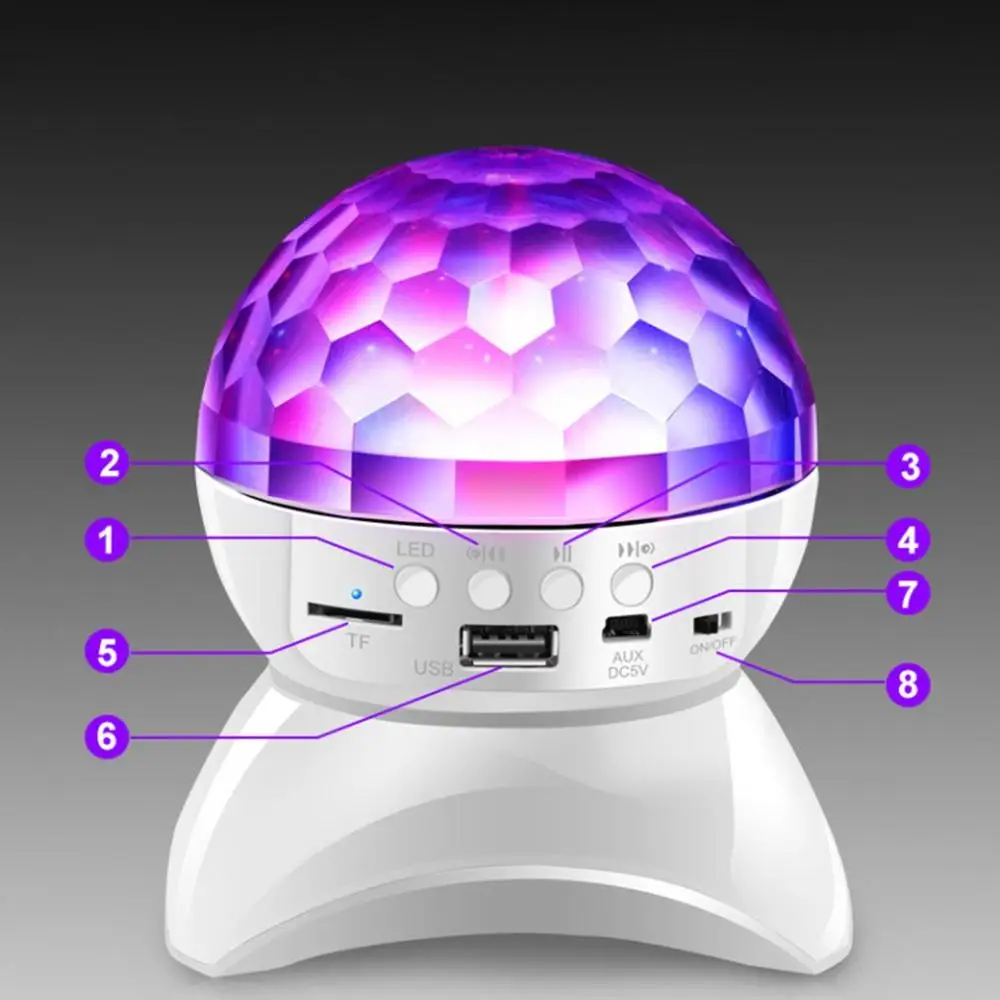 Цветная неоновая сценическая лампа Беспроводная колонка с поворотом на 360