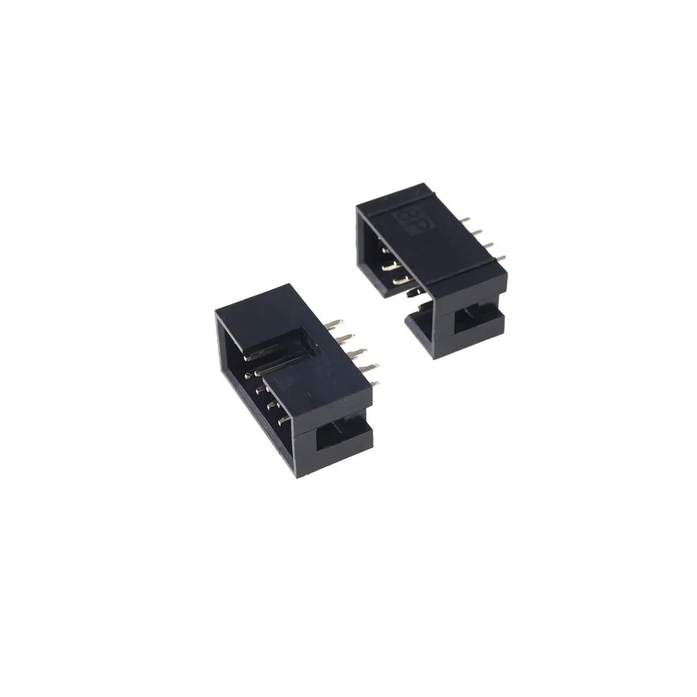100 шт. кожух Заголовок IDC разъем 2 54 мм 2x4 Pin 8 P прямой мужской квадратный штырь 0 64