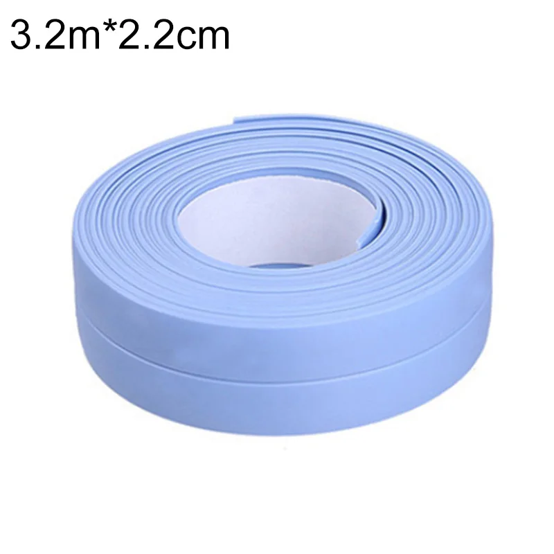 3.2mx22mm blue Угловая вклейка для щелей клейкая водонепроницаемая Настенная Наклейка для ванной комнаты, кухни, душевой для раковины ванны уплотнительная лента самоклеющаяся 3,2 м x 38 мм - Цвет: 3.2mx22mm blue