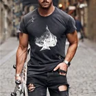 Мужская футболка с коротким рукавом, круглым вырезом и 3D-принтом, 130-6XL, повседневная, летняя, 2021