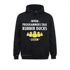 Резиновая утка отладка когда ПРОГРАММАТОРЫ разговаривают Смешные Толстовки мужские графические толстовки для матерей