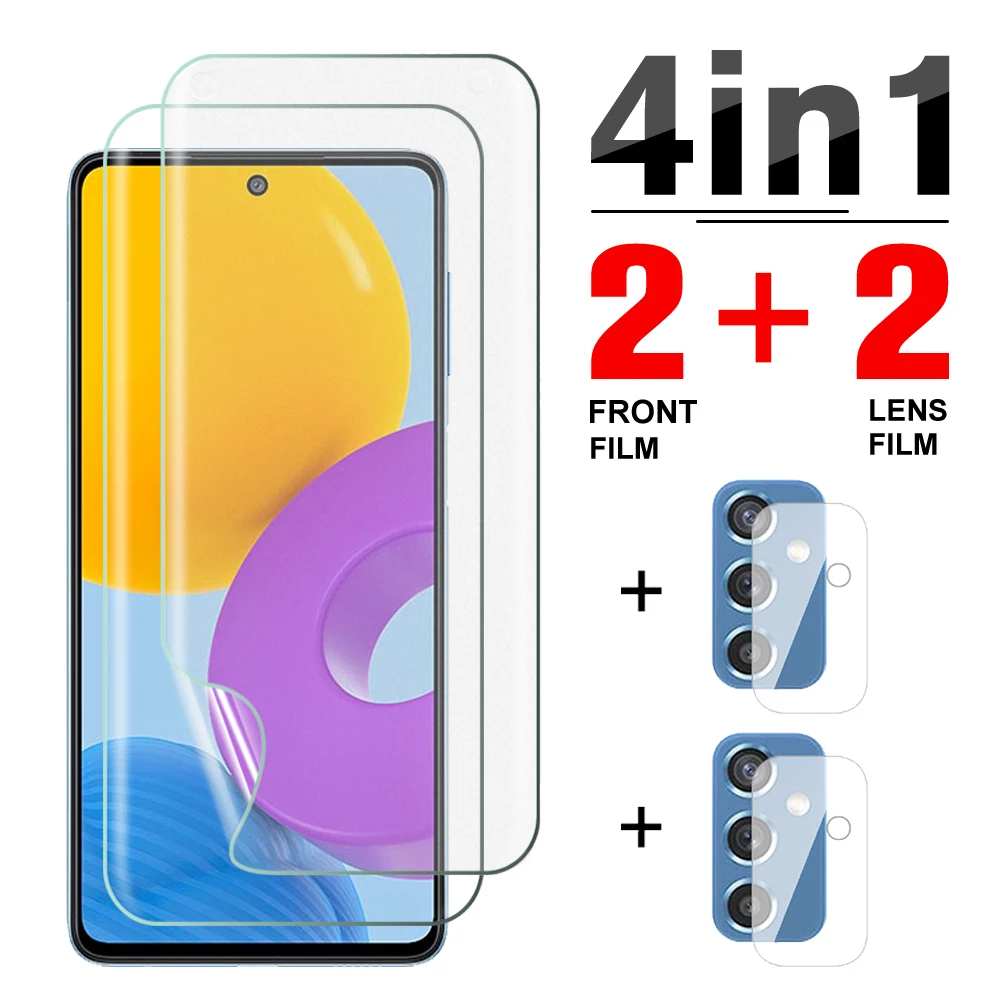 

4in1 Hydrogel Film For Samsung Galaxy M52 5G Screen Protector For Samsung M52 M12 M22 M32 M62 Camera Lens Protective Film Cover