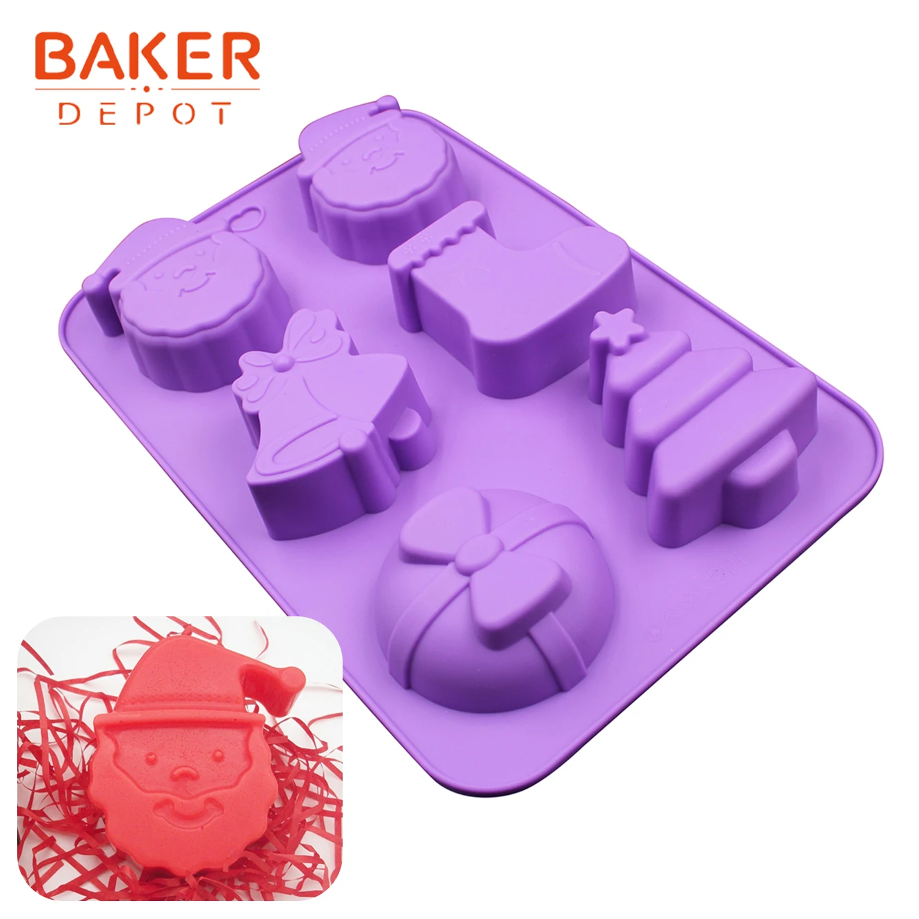 

Силиконовая форма для торта, рождественской елки, мыла ручной работы в форме Санты, полимерный гипсовый инструмент для украшения торта, жел...