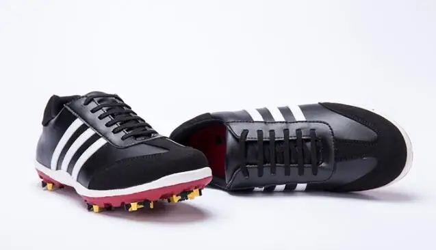 Черный Мужская Профессиональная обувь для гольфа из микрофибры zapatos, шпильки spiker, мужские водонепроницаемые Нескользящие Активные Съемные обувные насадки с шипами для гольфа - Цвет: Черный