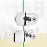 glass cabinet lock mall display cabinet door locks no holes singledouble zinc alloy hasp home hardware accessories with key
