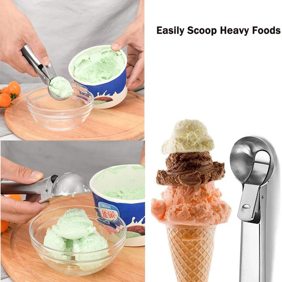 

Ice Cream Scoop Stainless Steel Cookie Scoop for Baking Ice Cream Cupcake Muffin Meatball Melon Baller Cookie Dough