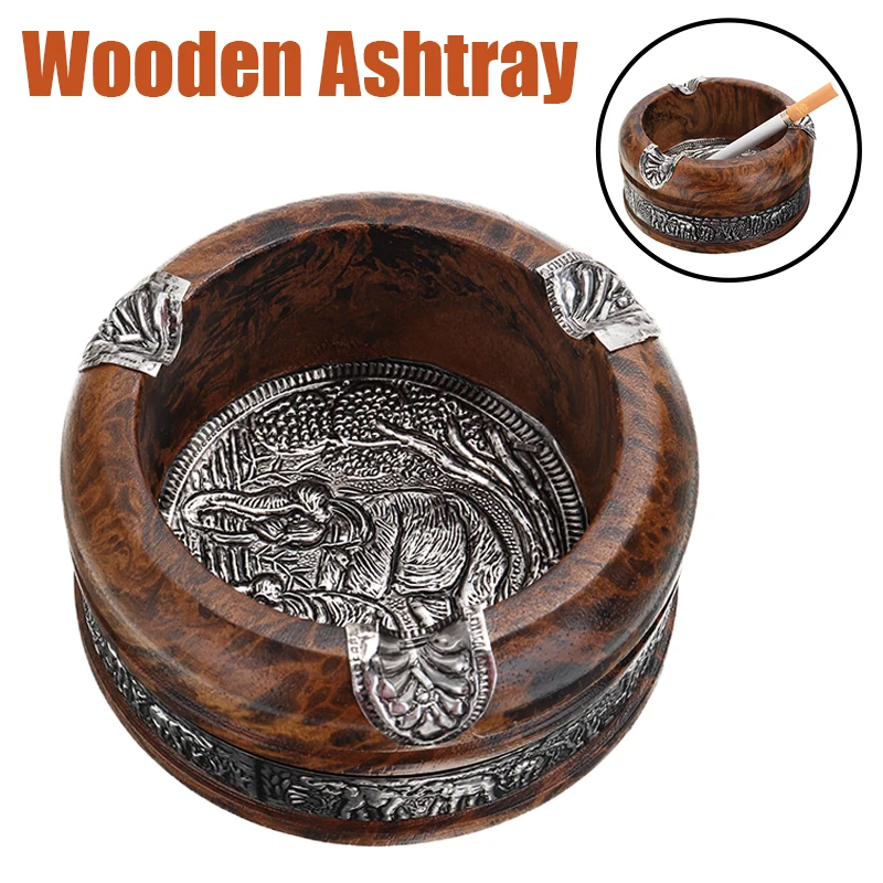 4 дюймовая деревянная пепельница поднос для курения круглый золы держатель