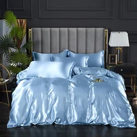 luxury satin bedding set duvet cover rich super soft solid color stain resistant wrinkle free satin bed set