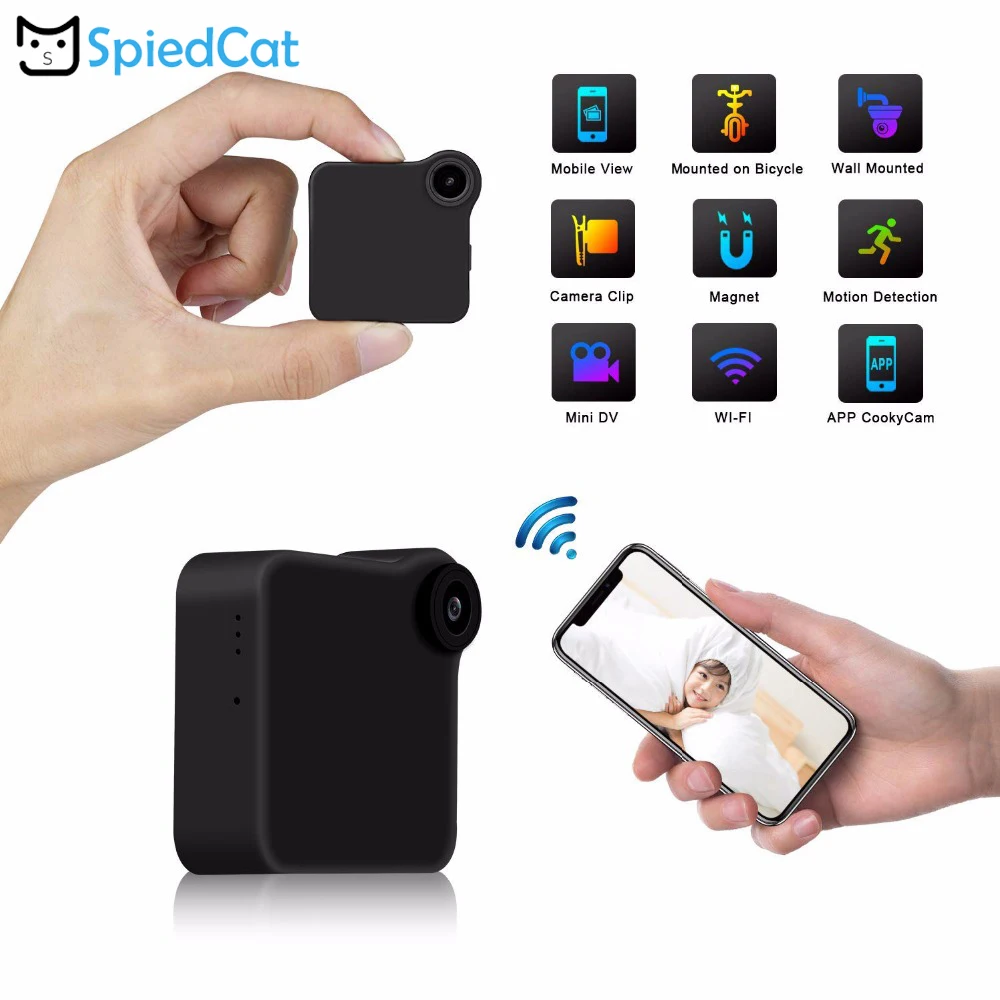 Мини Wifi IP HD 140 градусов широкоугольный объектив камера датчик движения Домашняя