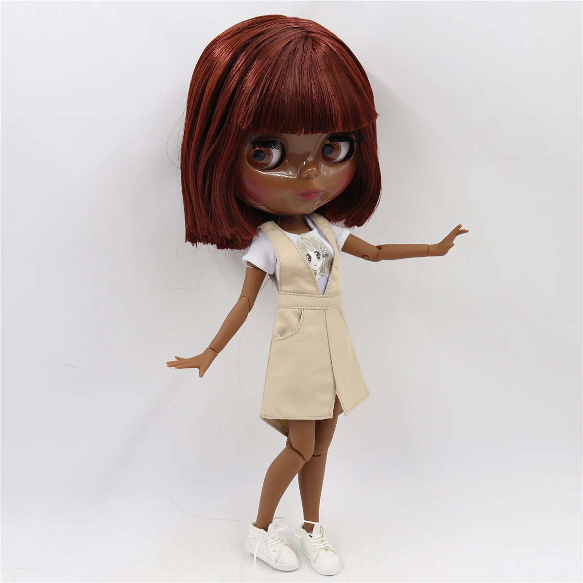 Фабрика blyth кукла bjd шарнир тела белая кожа bjd 30 см матовый лица резные губы с бровей индивидуальные лица
