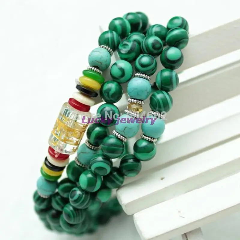 6 мм Тибетский буддизм 108 малахит камень мантра Мала ожерелье |