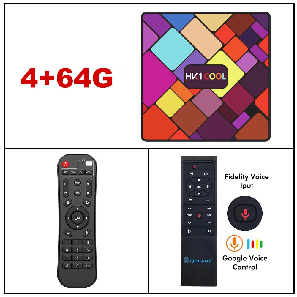 4G64G Voice Control Android 9,0 HK1COOL tv BOX 2,4G/5G двойной WiFi BT4.0 Rockchip RK3318 HK1 классный H.265 Youtube 4K 1080P медиаплеер pk HK1 MAX - Цвет: 4G64G Voice Control