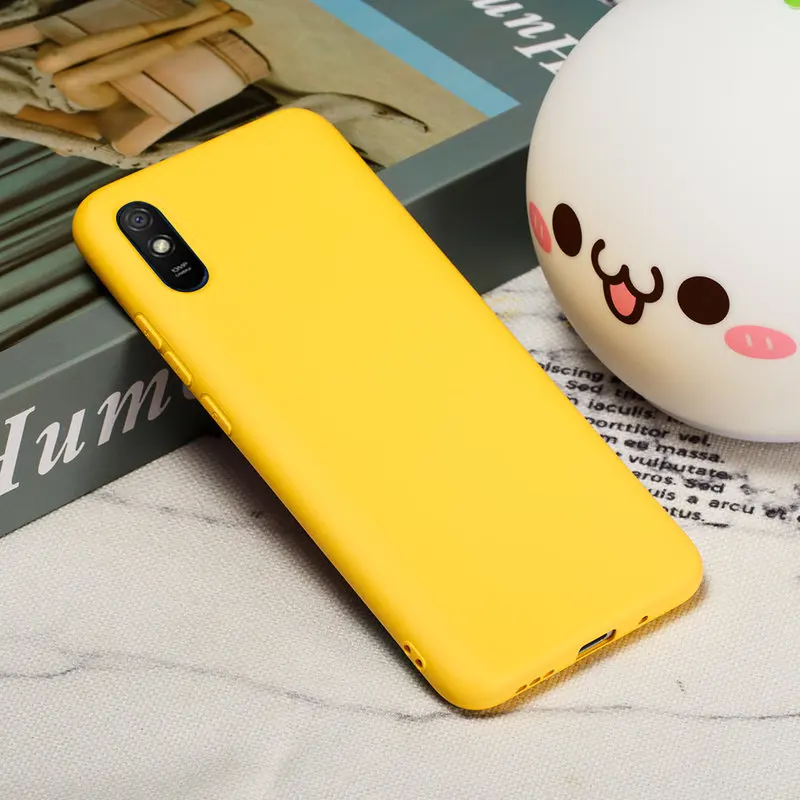 

For Xiaomi Redmi 9A Case Luxury Silicone Shockproof Phone Cover For Redmi 9A 9AT Fashion Solid Color Protective Back Cover Coque