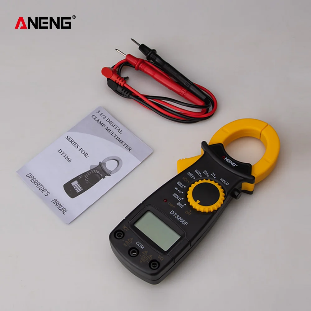 

DT3266F Digital Multimeter Ampere Electrical Clamp Meter Voltmeter Ammeter AC/DC Voltage NCV Resistance Diode Tester with Buzzer