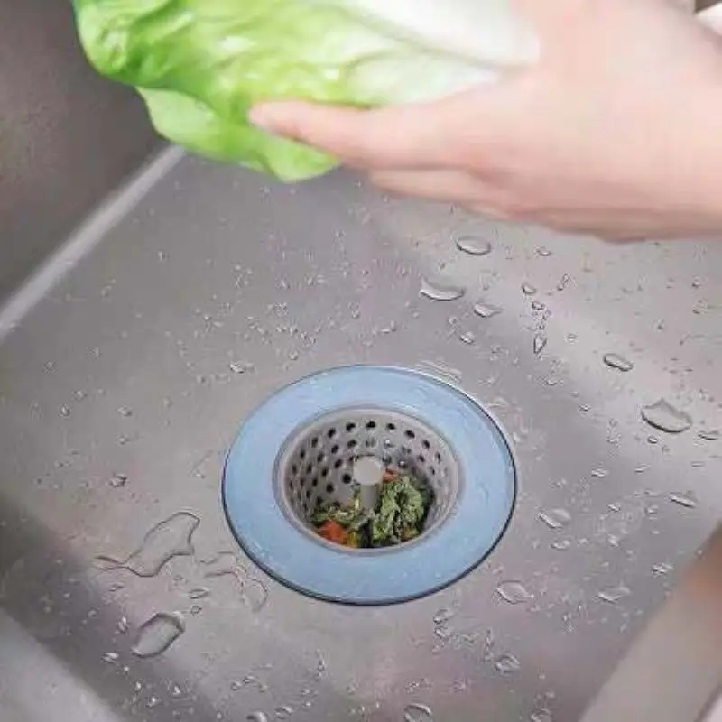 

1PCS Portable Silicone Sink Strainer Waste Plug Sink Filter Waste Collector Kitchen Bathroom Accessories Colanders & Strainers