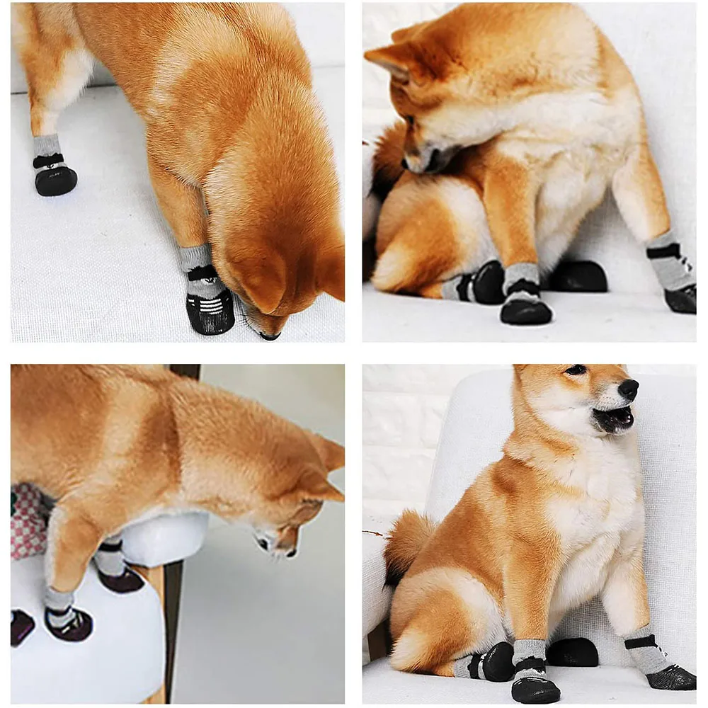 Anti Slip Dog Socks Outdoor Large Boots Waterproof Pet Puppy Shoes Paw Protector for Dogs Cats Indoor & Wear 4pcs |