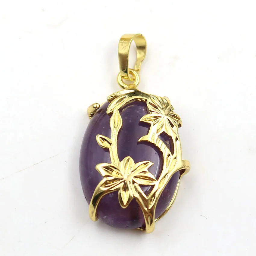 XSM роза цветок овальной формы подвески эллипс натуральный кристалл камень черная