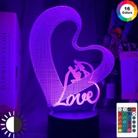 colorful led table night light unique wedding gift nightlight for home decoration usb battery 3d illusion lamp wedding souveni