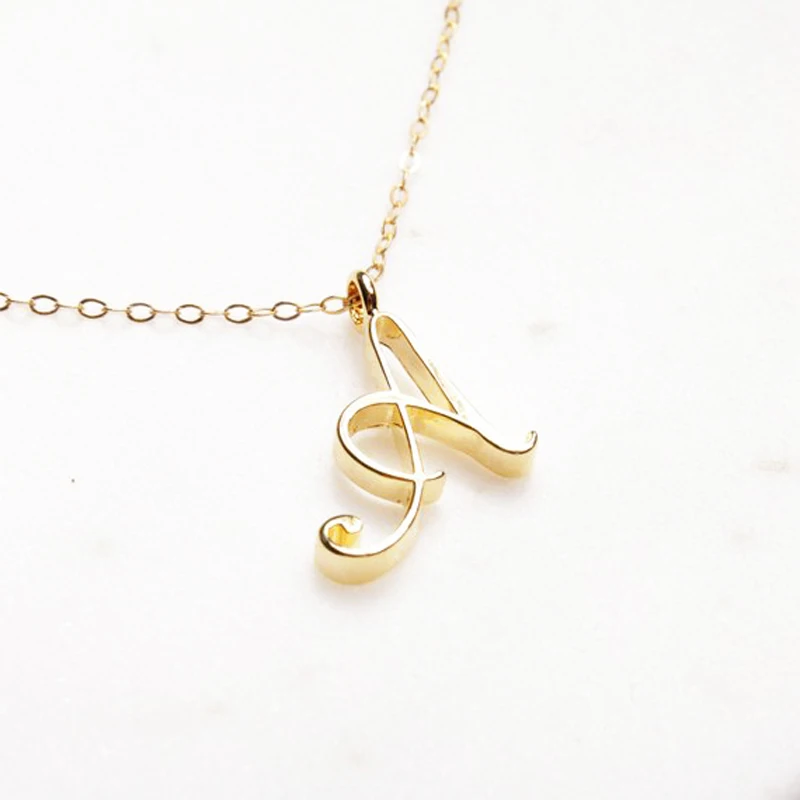 

A-Z Английский алфавит Пара Ожерелья капитал курсив письмо подвески специальные подарки для Для женщин/для детей