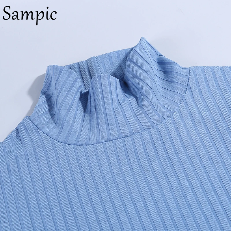 Женское вязаное повседневное облегающее платье Sampic с длинным рукавом Осеннее