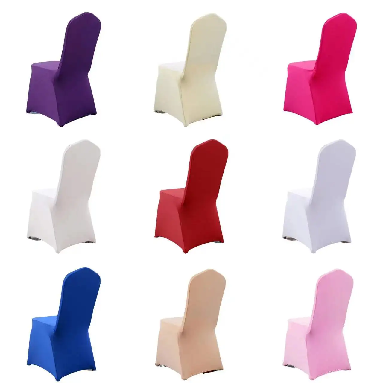 

Universal Wedding White Chair Covers For Banquet Hotel Dining Party Stretch Slipcover Hotel Wedding Solid Chair Cover Home Decor