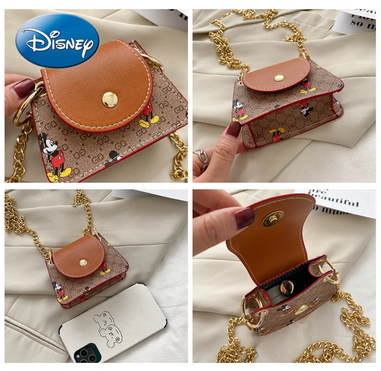 

Disney Mickey Mouse Ladies One-shoulder Messenger Bag Cartoon Exquisite Storage Cosmetic Bag Fashion Casual Girl Mini Coin Purse