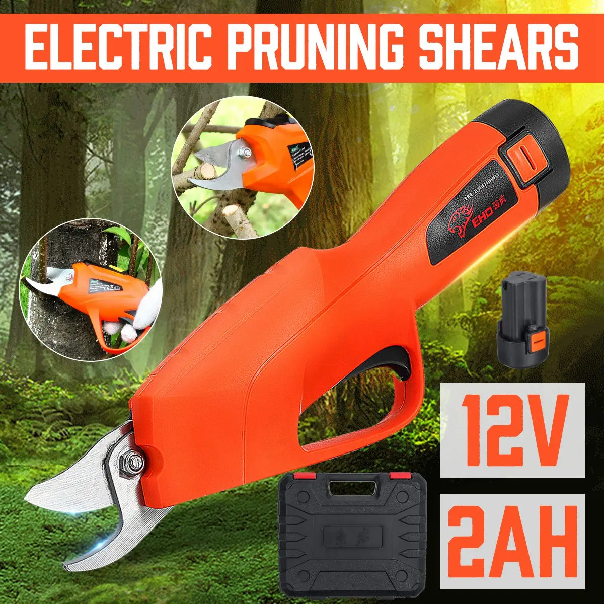 

12 В 2 Ач беспроводные Электрические перезаряжаемые ножницы для обрезки деревьев садовый инструмент инструменты для обрезки ветвей с 1 литий...