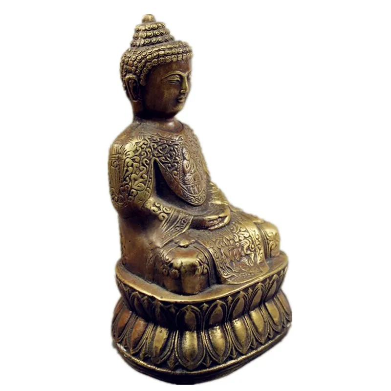 

SAKYAMUNI BUDDHA STATUE TIBETAN BRASS BUDDHISM FIGURINES ART CRAFT HOME DECORATION L3431