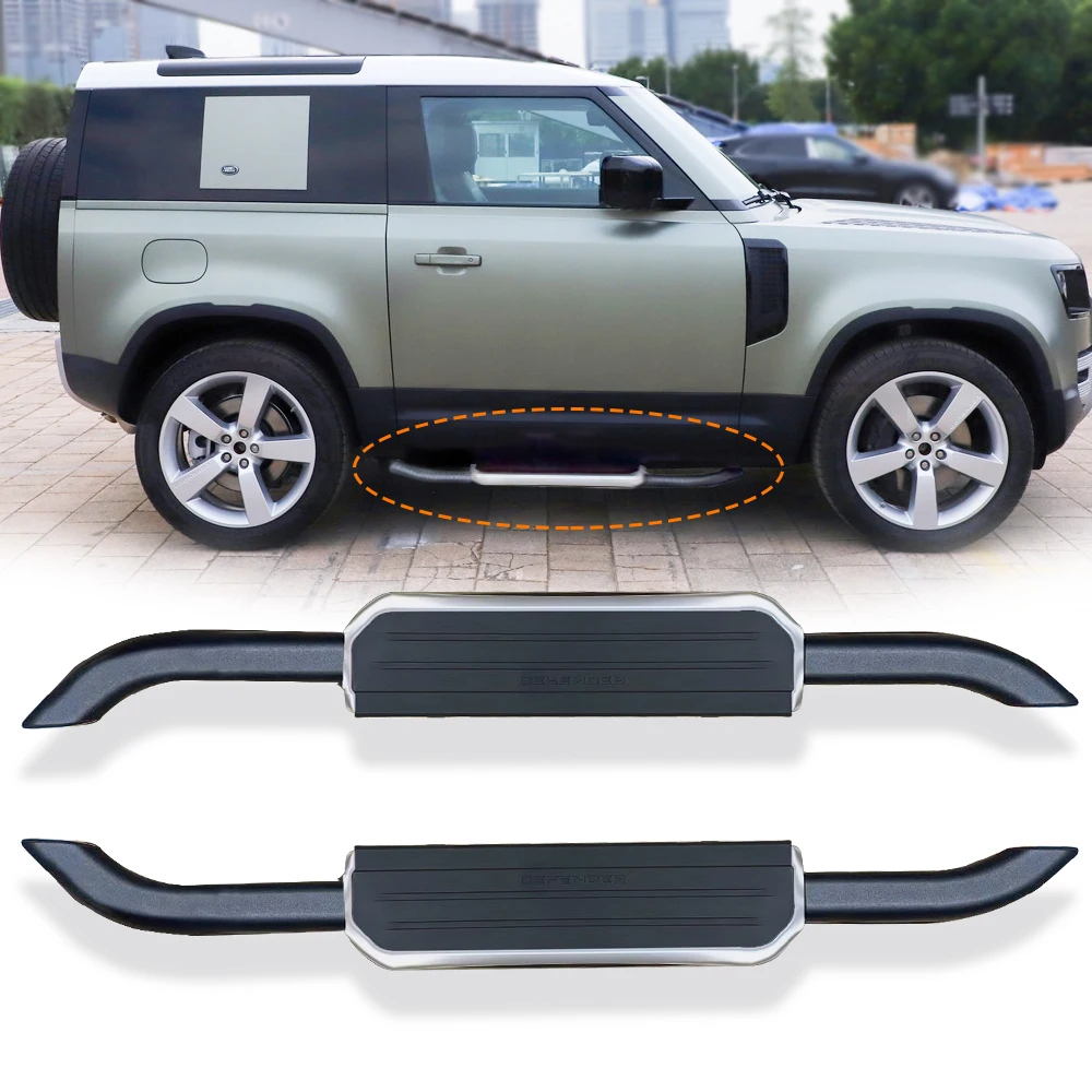 NEW High quality Aluminum alloy Running Boards Side Step Bar Pedals Fits For Land Rover Defender 90 2020 2021 2022