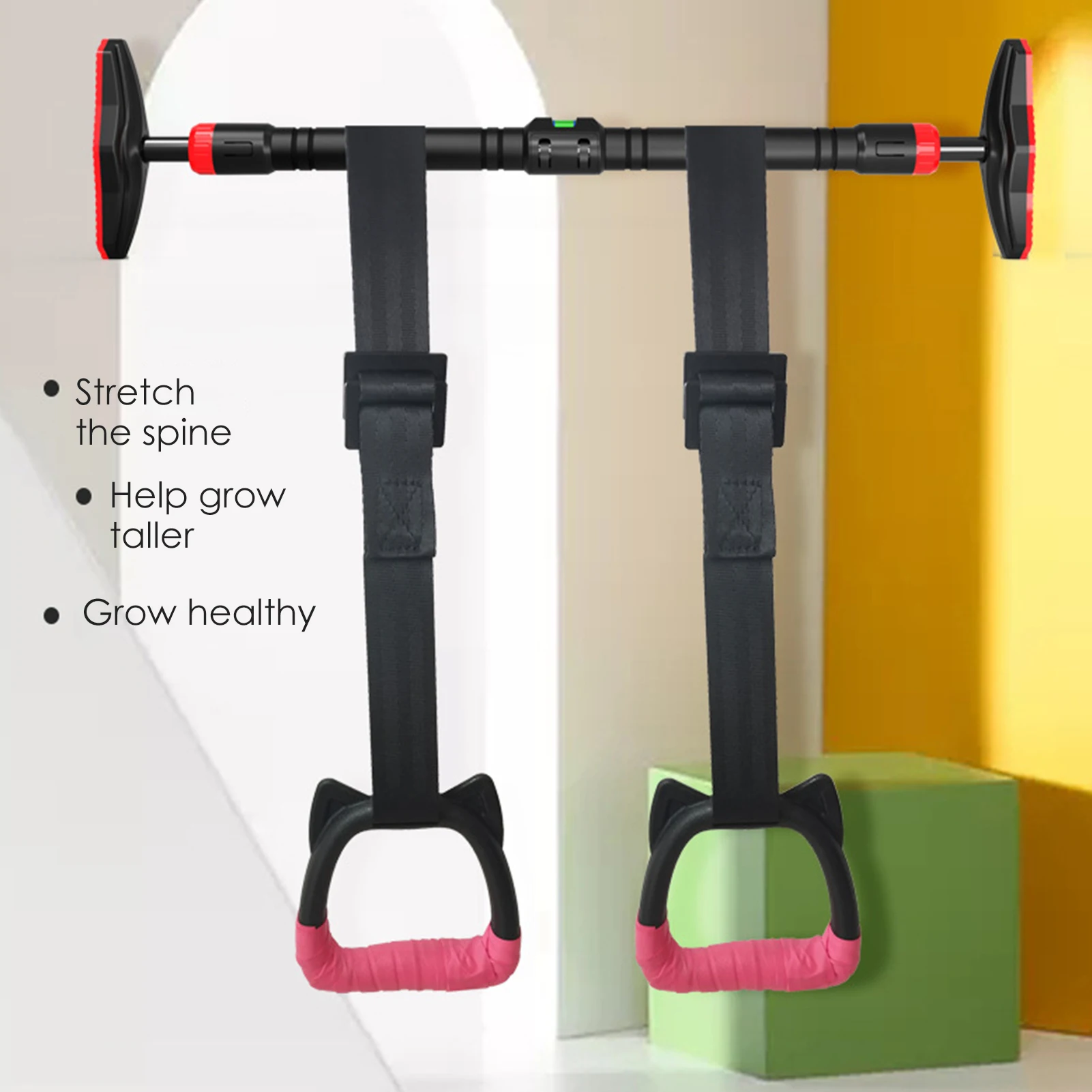 

Gymnastics Rings Non-Slip Bear 200KG Exercise Rings for Home Kids Gym Rings with Long Buckles Straps Workout For Home