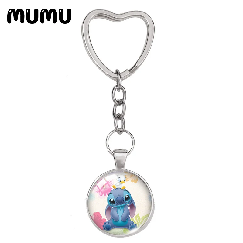 Брелок с изображением Лило и Стича в виде сердца милый ангел 2021 ювелирные изделия