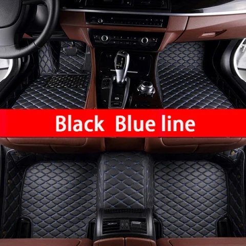 Black Blue Автомобильные коврики для Mitsubishi Lancer Galant ASX Pajero sport V93 автостайлинг всепогодное ковровое напольное покрытие - Название цвета: Black Blue