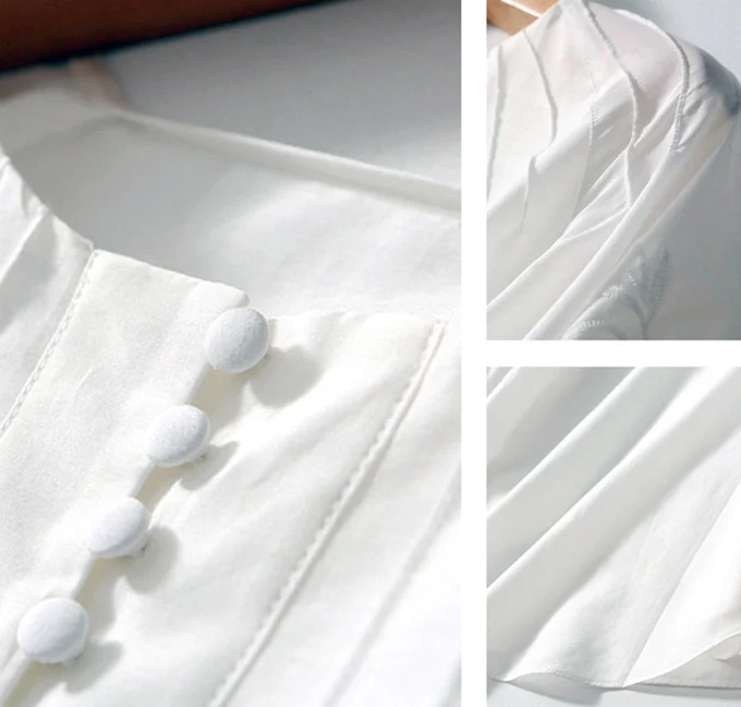 

Retro vintage embroidered lantern sleeve Women White Blouses , Elegant tunic Tops Q484