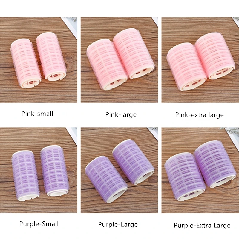 

6pcs/set Self-Adhesive Hair Rollers Hairdressing Home Use DIY Magic Large Roller Curling Iron 3 Sizes Velcro Hair Styling Tools