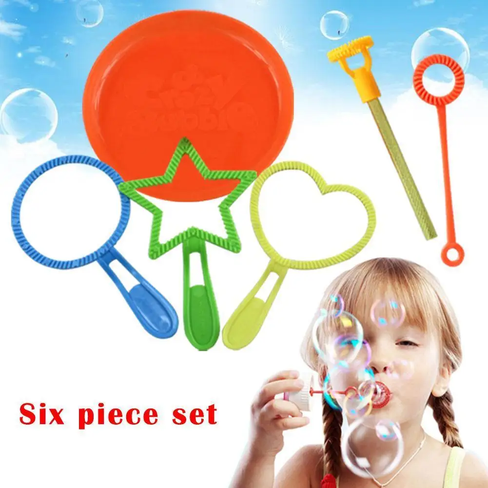 

6Pcs/set Blowing Bubble Soap Tools Toy Bubble Sticks Set Bubble Blower Machine Outdoor Playing Bubble Toys For Children Day Gift