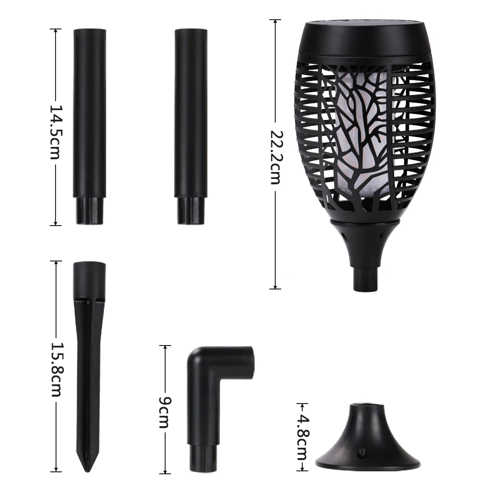 96 Светодиодный Водонепроницаемый мерцающим пламенем Солнечный фонарь