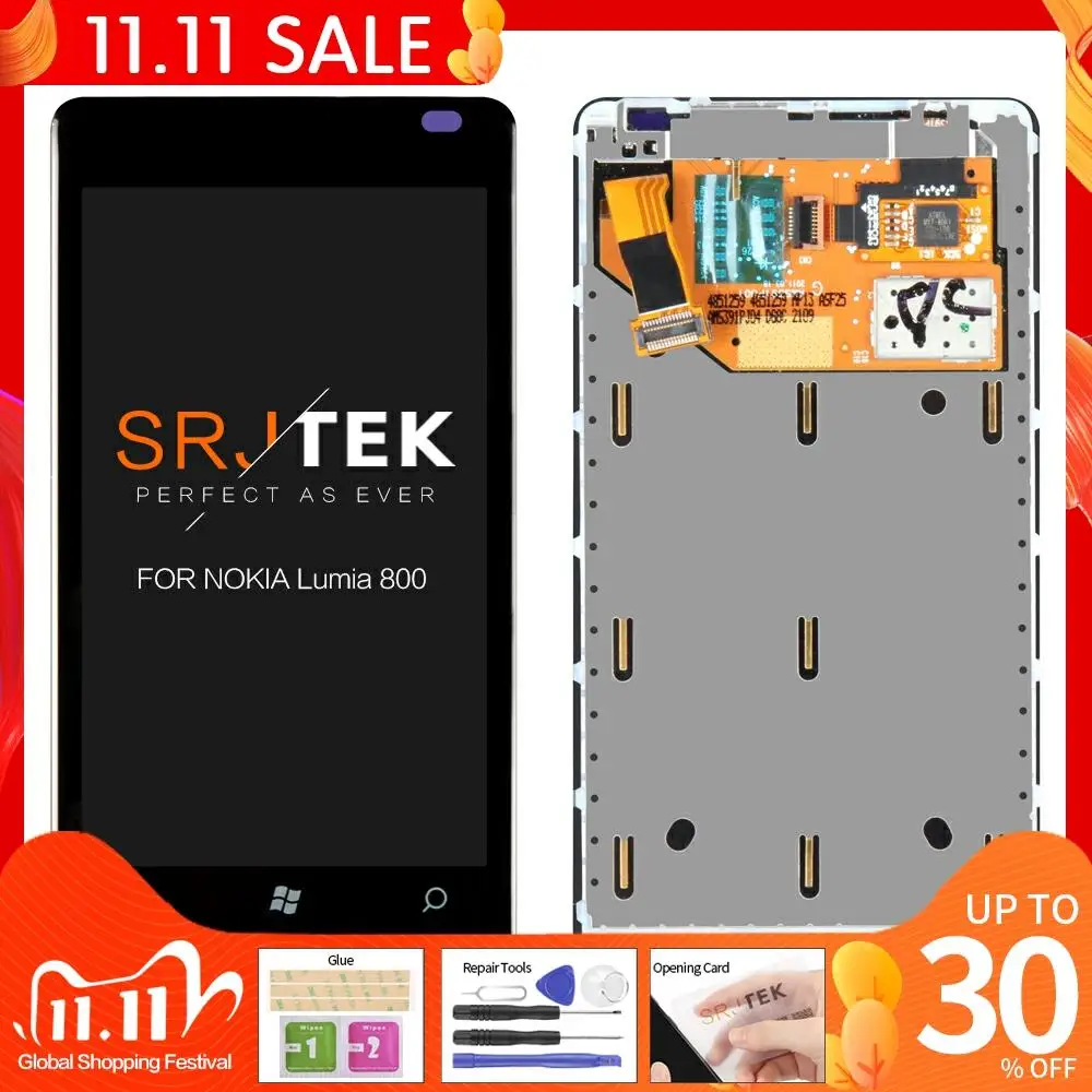 Оригинальный Для Nokia Lumia 800 LCD сенсорный экран с рамкой для дисплей дигитайзер