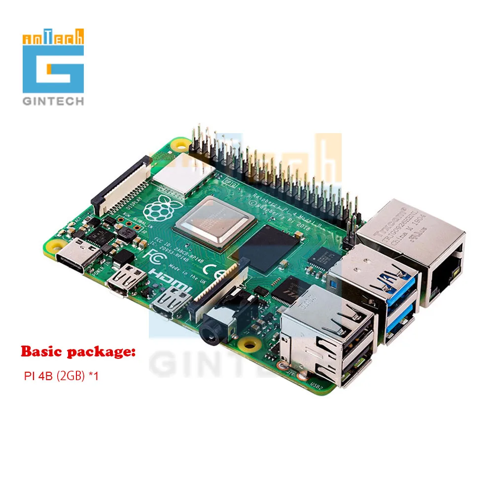 Оригинальный Raspberry Pi 4 Model B 2 Гб комплект + чехол из АБС-пластика теплоотвод 3A