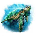 Картина по номерам Зеленая черепаха, 40x50 см