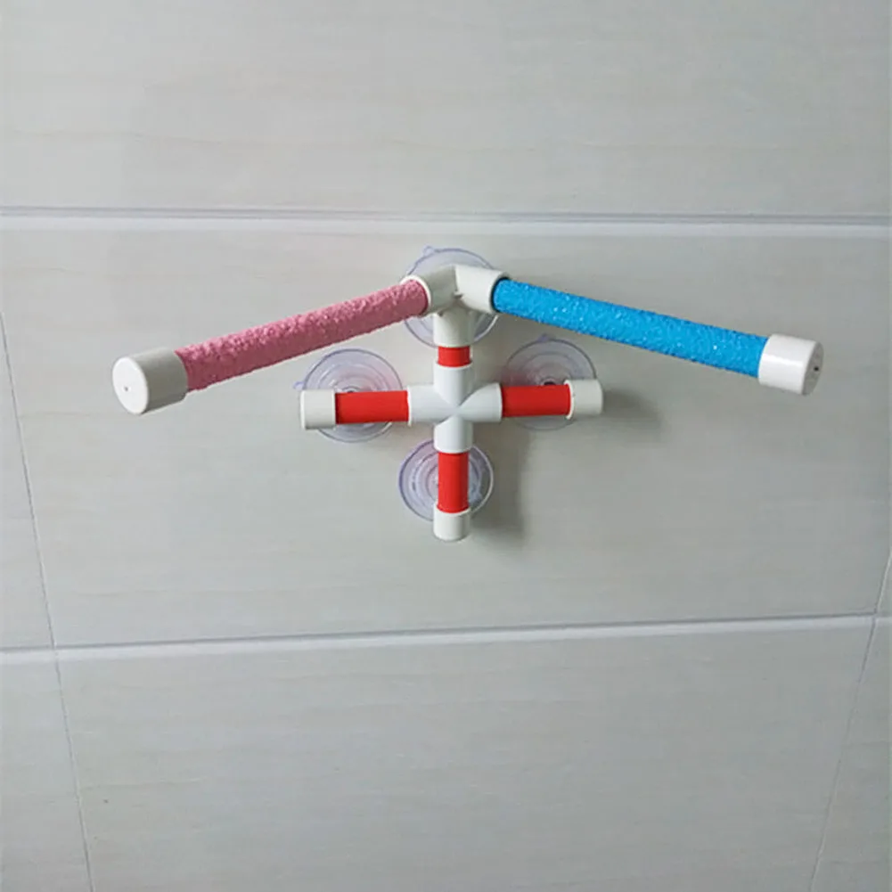 

High Quality Parrot Bath Shower Standing Platform Rack Parrot Climbing and Biting Shower Perch Parakeet Bird Toy Random Color