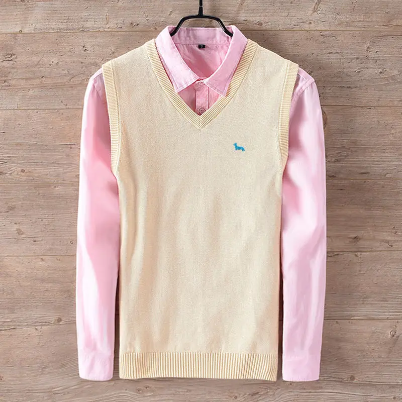 Мужской трикотажный свитер однотонные повседневные облегающие хлопковые