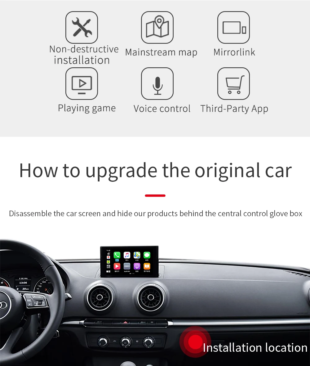 Carlinkit беспроводной/проводной декодер Apple Carplay для Audi Q3 MMI 2013- muItimedia интерфейс CarPlay Android автоматический комплект модернизации