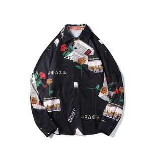 Мужская Летняя Пляжная гавайская рубашка, забавная 2021 рубашка с длинным рукавом и цветочным принтом, мужская повседневная одежда для отпуска, крутые рубашки