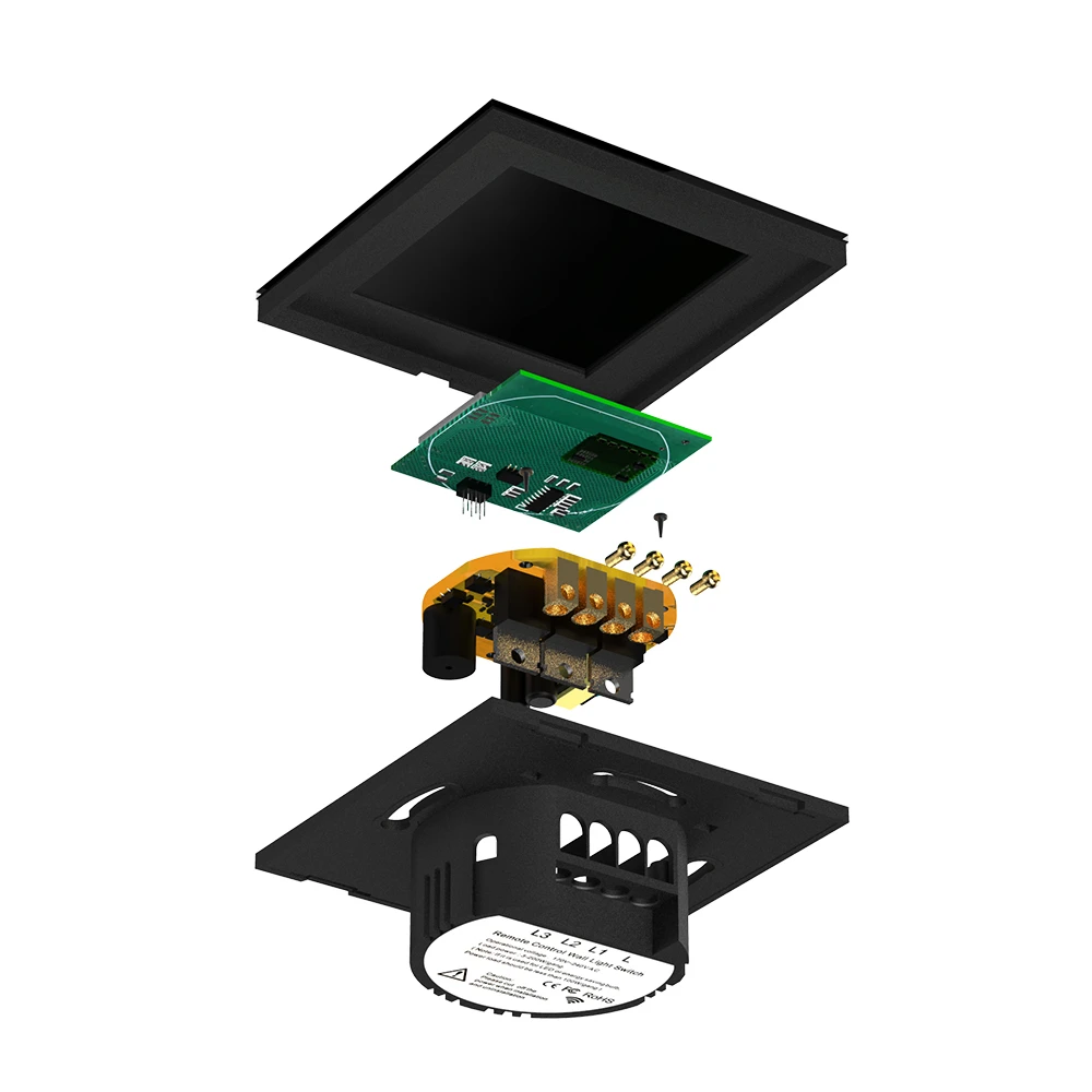 Настенный сенсорный выключатель стандарта ЕС панель из хрустального стекла 1