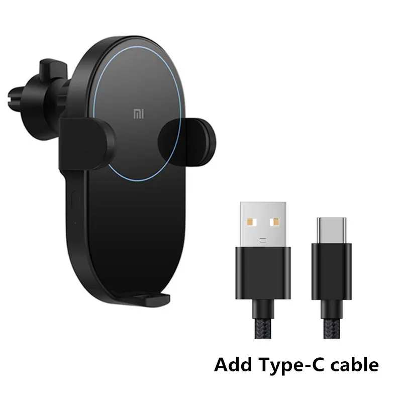 add type c cable Xiao mi беспроводное автомобильное зарядное устройство mi 20 Вт Максимальная зарядка для Xiaomi mi 9 mi X3 mi X2S iPhone X Быстрая зарядка автомобильный держатель телефона - Цвет: add type c cable