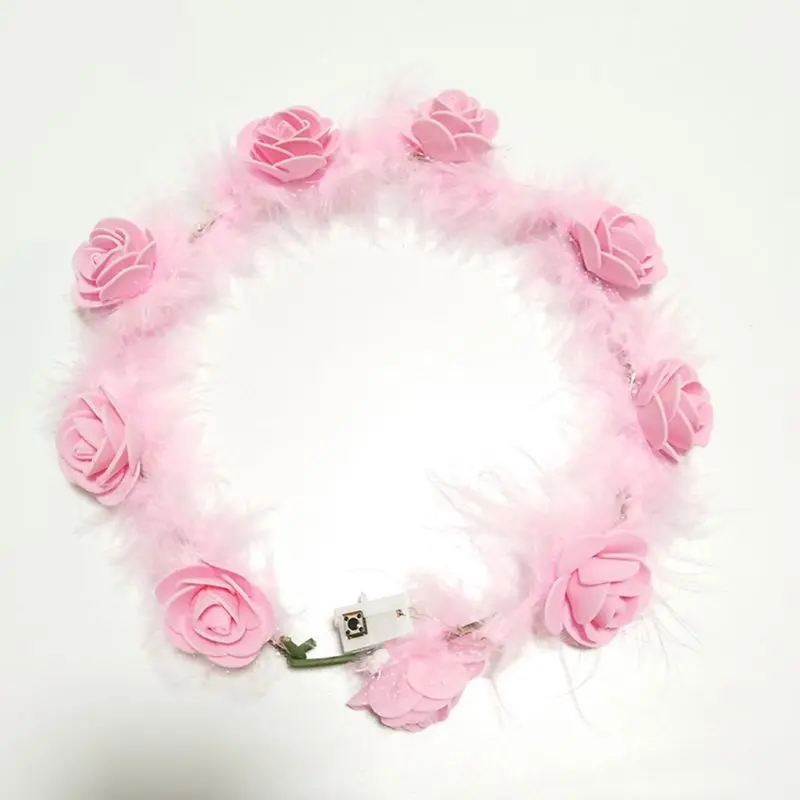 Женский Детский светодиодный светильник Венок Корона пушистое перо