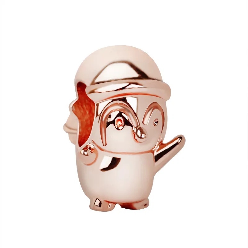 Подходит для браслета pandora шармы пингвин в шляпе кулон ювелирные изделия бисер diy