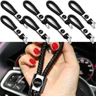 Тканый Кожаный Автомобильный брелок съемный металлический брелок для Volkswagen T-ROC 93-Golf-4 Golf-5 Golf-6 Golf-7 Tiguan Passat Santana