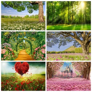 Spring Park Garden Flower Nature Tree Forest Baby Portrait Photography Backdrop Vinyl Wedding Background For Photo Studio Decor